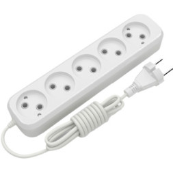 Мережевий подовжувач Electrum C-ES-1816 3.0m 5 роз, white (C-ES-1816)