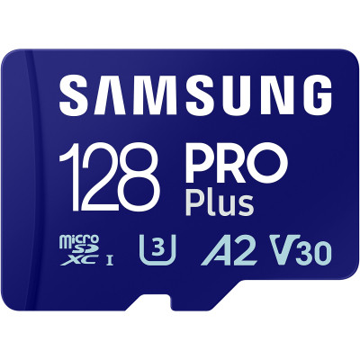 Карта пам&#039;яті Samsung 128 GB microSDXC Pro Plus UHS-I U3 V30 A2 Class 10 + SD-adapter (MB-MD128SA/EU)