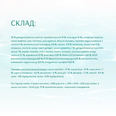 Сухий корм для собак Optimeal Beauty Fitness беззерновий на основі морепродуктів 4 кг (4820215366052)