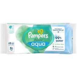 Дитячі вологі серветки Pampers Harmonie Aqua 48 шт (8006540458563)