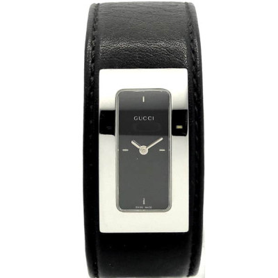 Наручний годинник Gucci 7800SR 07835 steel, black dial, black leather
