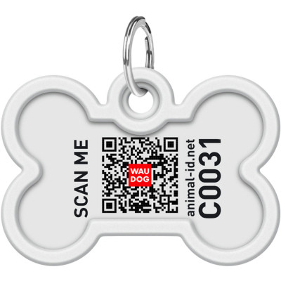 Адресник для тварин WAUDOG Smart ID з QR паспортом &quot;Авокадо 2&quot;, кістка 40х28 мм (0640-0211)