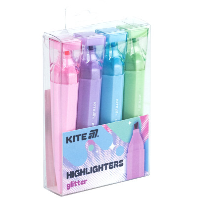Набір маркерів Kite Highlighter Creative Glitter, набір з 4-х кольорів (K24-1146-4)