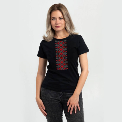 Футболка Sol&#039;s Regent Women Вишиванка вертикально чорний XL (01825309/313XL)