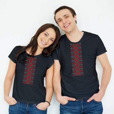 Футболка Sol&#039;s Regent Women Вишиванка вертикально чорний XL (01825309/313XL)