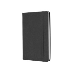 Книга записна Optima А5 MAGIC, тверда обкладинка, гумка, білий блок клітинка, чорний (O27102-01)