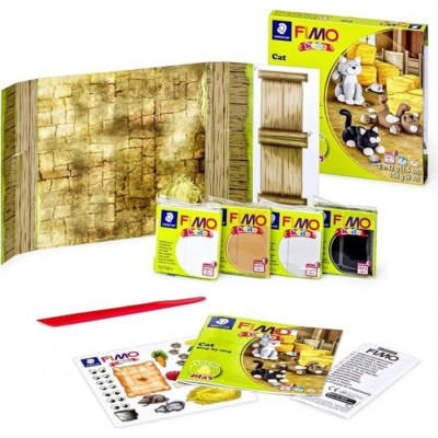 Набір для творчості Fimo Kids Котики 4 кольорих 42 г (4007817032596)