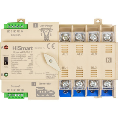 Автоматический выключатель HiSmart W2R-4P 220V 100A (HS082505)
