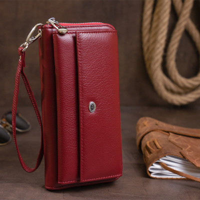 Гаманець ST Leather Шкіряний Бордовий (19293)