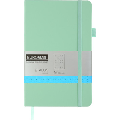 Книга записна Buromax Etalon 125x195 мм 96 аркушів в точку обкладинка зі штучної шкіри М&#039;ятна (BM.291360-38)