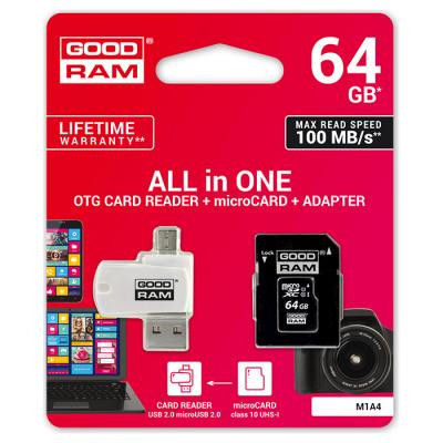 Карта пам&#039;яті Goodram 64GB microSDXC class 10 UHS-I (M1A4-0640R12)