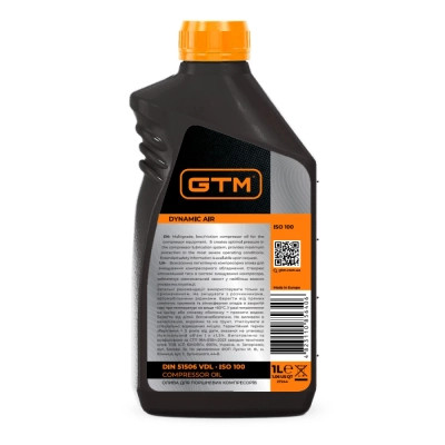 Компрессорное масло GTM 1л ISO 100 (Dynamic Air)