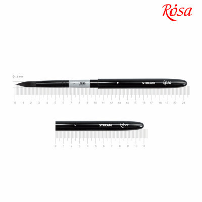 Пензлик для малювання Rosa Синтетика кругла, TRAVEL BRUSH, STREAM 158, № 7 (4823098530053)