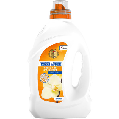 Кондиціонер для білизни Wash&amp;Free Концентрований пом&#039;якшувач тканин Ванільна орхідея 2 л (4262396143693)
