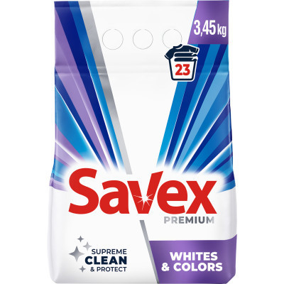 Пральний порошок Savex Premium Whites &amp; Colors 3.45 кг (3800024047916)