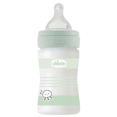 Пляшечка для годування Chicco Well-Being Colors з силіконовою соскою 0м+ 150 мл (28711.31)