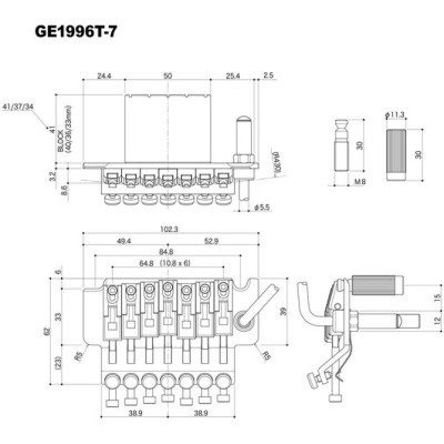 Бридж для гітари Gotoh GE1996T-7 (40) B