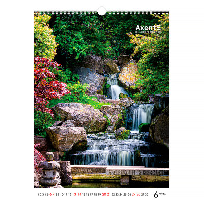 Календар Axent настінний А3 2026 р.Waterfalls (8804-26-2-A)