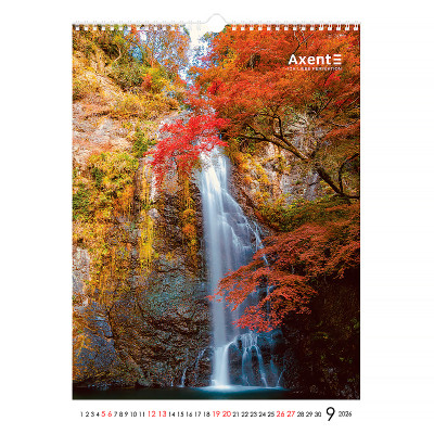 Календар Axent настінний А3 2026 р.Waterfalls (8804-26-2-A)