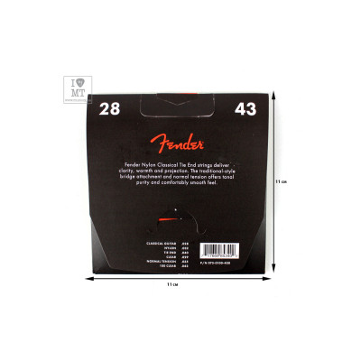 Струни для гітари Fender 100 Nylon Acoustic Strings Tie End (28-43) (21502)