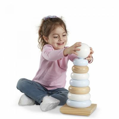 Розвиваюча іграшка Melissa&amp;Doug Величезна натуральна дерев&#039;яна пірамідка (MD30540)