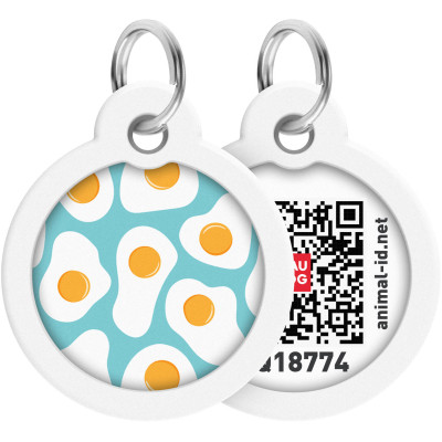 Адресник для тварин WAUDOG Smart ID з QR паспортом &quot;Яєчня&quot;, круг 30 мм (230-0213)