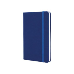 Книга записна Optima А5 SQUARE, тверда обкладинка, гумка, білий блок клітинка, синій (O27100-02)