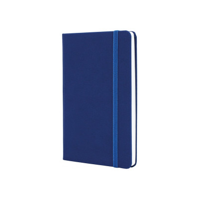 Книга записна Optima А5 SQUARE, тверда обкладинка, гумка, білий блок клітинка, синій (O27100-02)