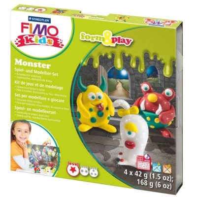 Набір для творчості Fimo Kids Монстр 4 кольори х 42 г (4007817806234)