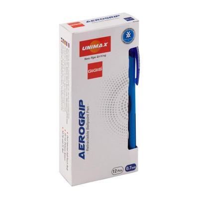 Ручка кулькова Unimax автоматична Aerogrip 0.7 мм Синя (UX-136-02)