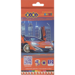Олівці кольорові ZiBi Car шестигранні 12 кольорів (ZB.2446)
