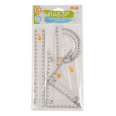 Лінійка Yes набір 4 предмета лінійка 20 см (370262)
