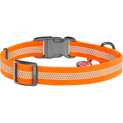 Нашийник для тварин WAUDOG Waterproof пластикова пряжка S Ш 15 мм Д 25-35 см помаранчевий (26164)