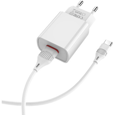 Зарядний пристрій BOROFONE BA20A Sharp single port charger set(Type-C) White (BA20ACW)