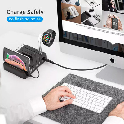 Зарядний пристрій Choetech 6xUSB 68W Charing Station (6хUSB-A) 2xMicroUSB 2xLighting 2xUCB-C (Q3008-EU-BK)