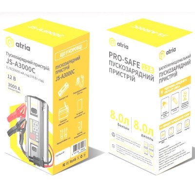 Пуско зарядний пристрій ATRIA JS-A3000C УМБ 3000A/ 20000mAh PD60W (JS-A3000C)