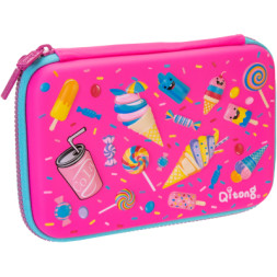 Пенал Cool For School 1 відділення з органайзером фуксія (QT-5650-Rosered)