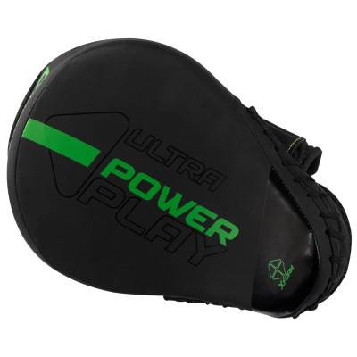 Лапи боксерські PowerPlay 3044 Pro Carbon Ultra Series Чорно-Зелені (PP_3044_Bl/Green)