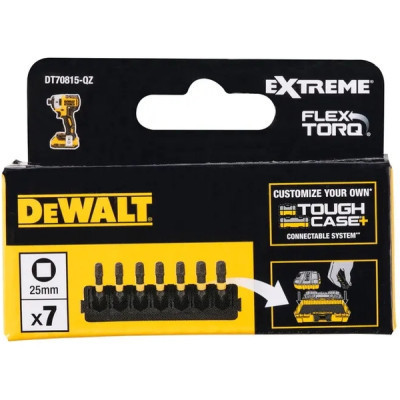 Набір біт DeWALT в касеті для Tough Case, FlexTorq, L 25 мм, SQ1-2 шт, SQ2-3 шт, SQ3-2 шт (DT70815)