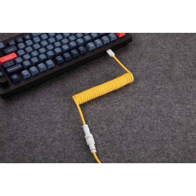 Дата кабель USB-C + USB A to USB-C 1.36m Coiled Aviator yellow Keychron (CAB16_KEYCHRON)