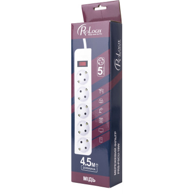 Мережевий фільтр живлення Prologix PRS-P5CU-45W