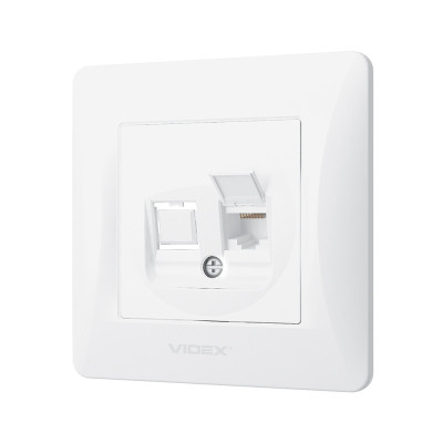 Комп&#039;ютерна розетка Videx BINERA CAT6 (VF-BNSK1PC6-W)