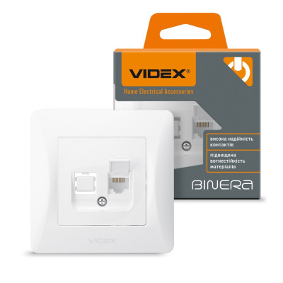 Комп&#039;ютерна розетка Videx BINERA CAT6 (VF-BNSK1PC6-W)