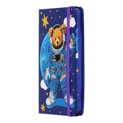 Книга записна ZiBi Bear A6 в клітинку тверда обкладинка на гумці 80 аркушів, синя (ZB.116103)
