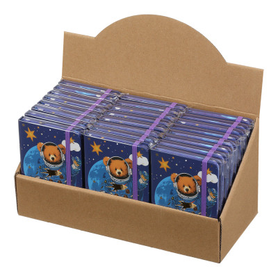Книга записна ZiBi Bear A6 в клітинку тверда обкладинка на гумці 80 аркушів, синя (ZB.116103)