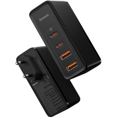 Зарядний пристрій Baseus 2xUSB 100W GaN (2xUSB-C+2xUSB-A) black (CCGAN2P-L01)