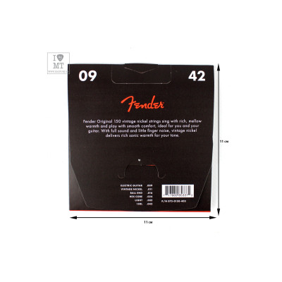 Струни для гітари Fender 150L Pure Nickel Guitar String (09-42) (A009795)