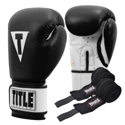 Боксерські рукавички Title Premier Leather Black/White M 12 oz (TSBG2 M BK/WH)