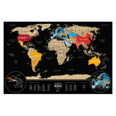 Скретч карта 1DEA.me Travel Map Weekend Black World (gold) (13072)
