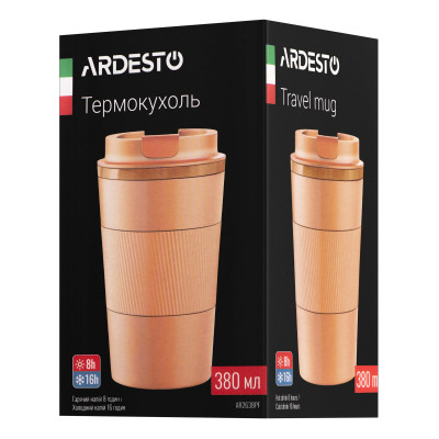 Термокружка Ardesto Urban Peach Fuzz 380мл, нержавіюча сталь (AR2638PF)